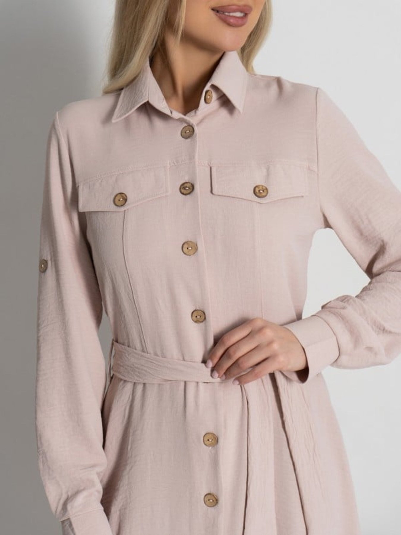 Платье миди ISSA Plus модель SA-418A_бежевый Фото