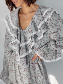 Платье мини ISSA Plus модель 14590_оливковый Фото