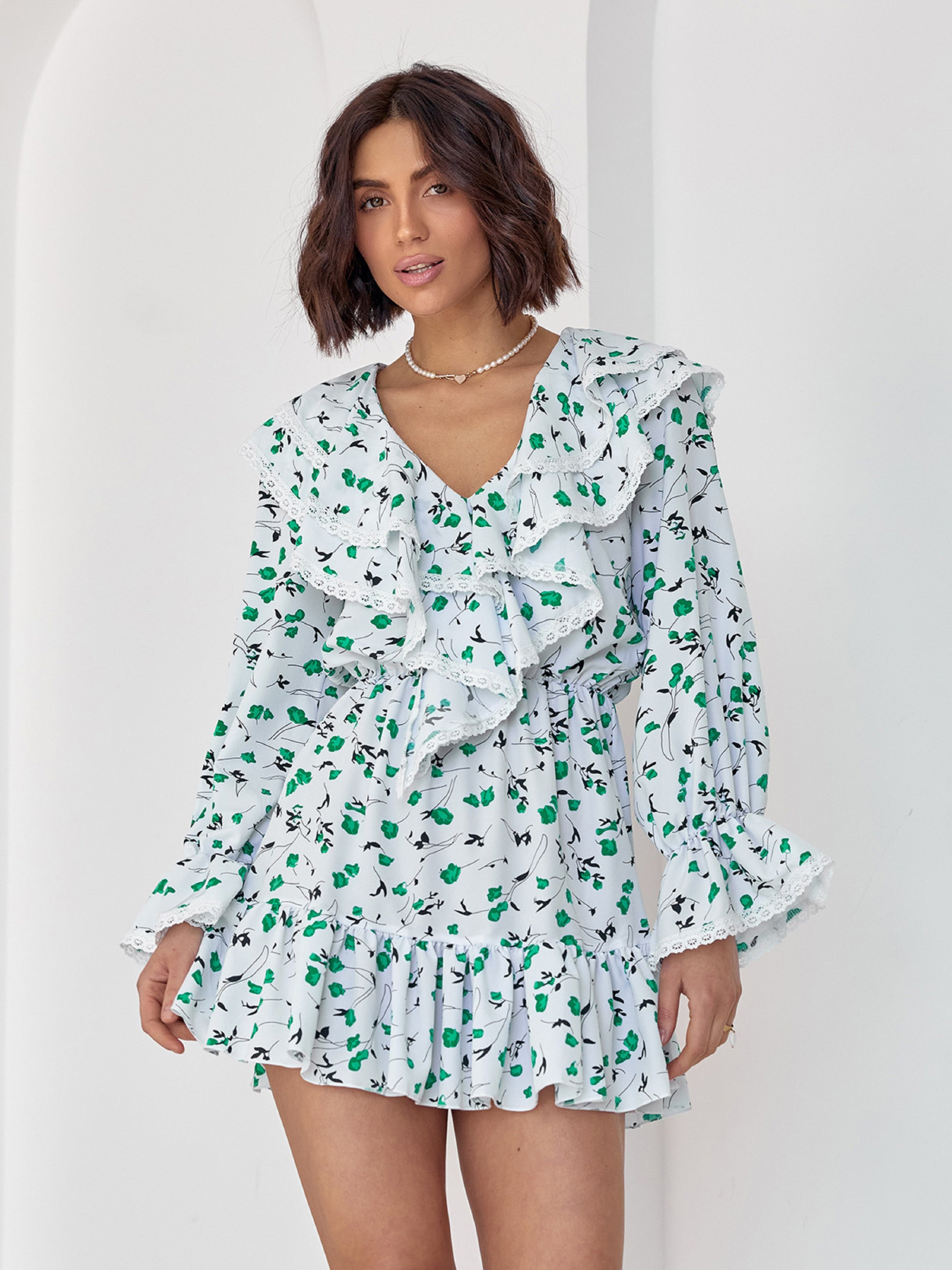 Сукня міні ISSA Plus модель 14594_белый Фото