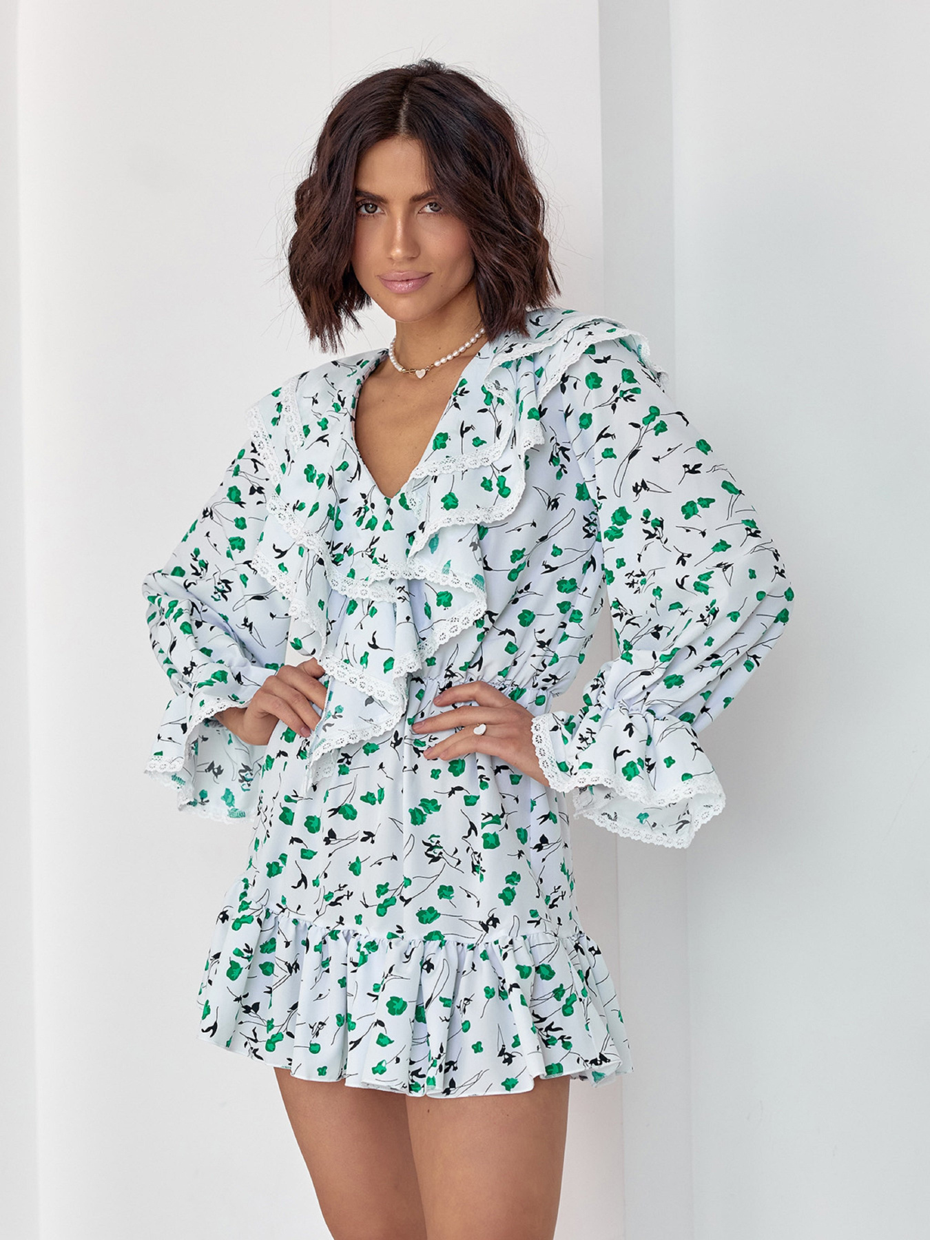 Платье мини ISSA Plus модель 14594_белый Фото