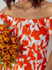 Платье миди ISSA Plus модель 14599_оранжевый Фото