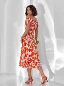 Сукня міді ISSA Plus модель 14599_оранжевый Фото