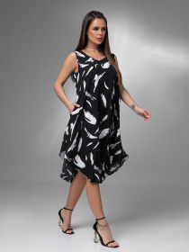 Сарафан ISSA Plus модель 14613_черный Сарафан ISSA Plus модель 14613_черный Фото