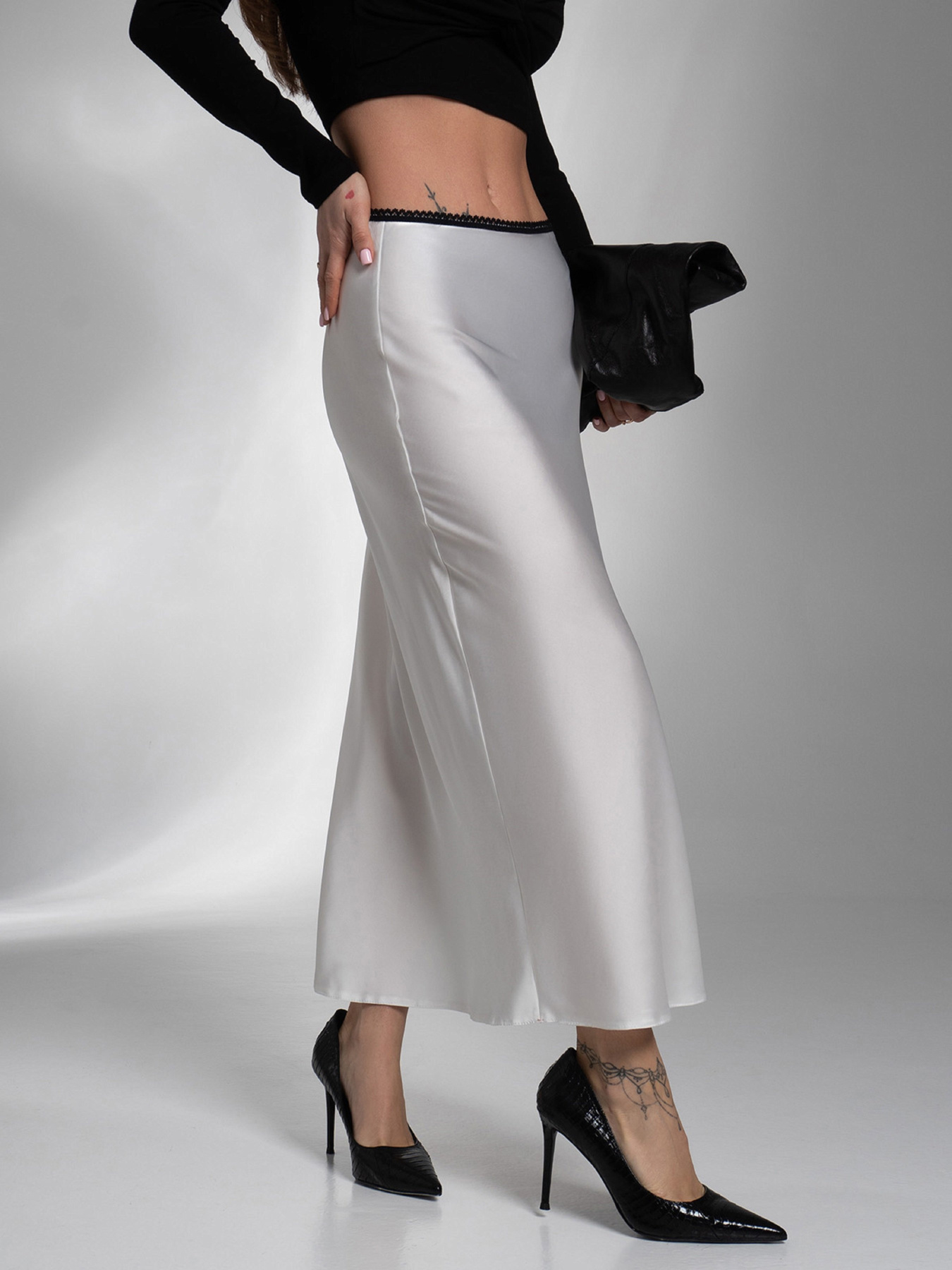 Юбка миди ISSA Plus модель 11931_молочный Фото