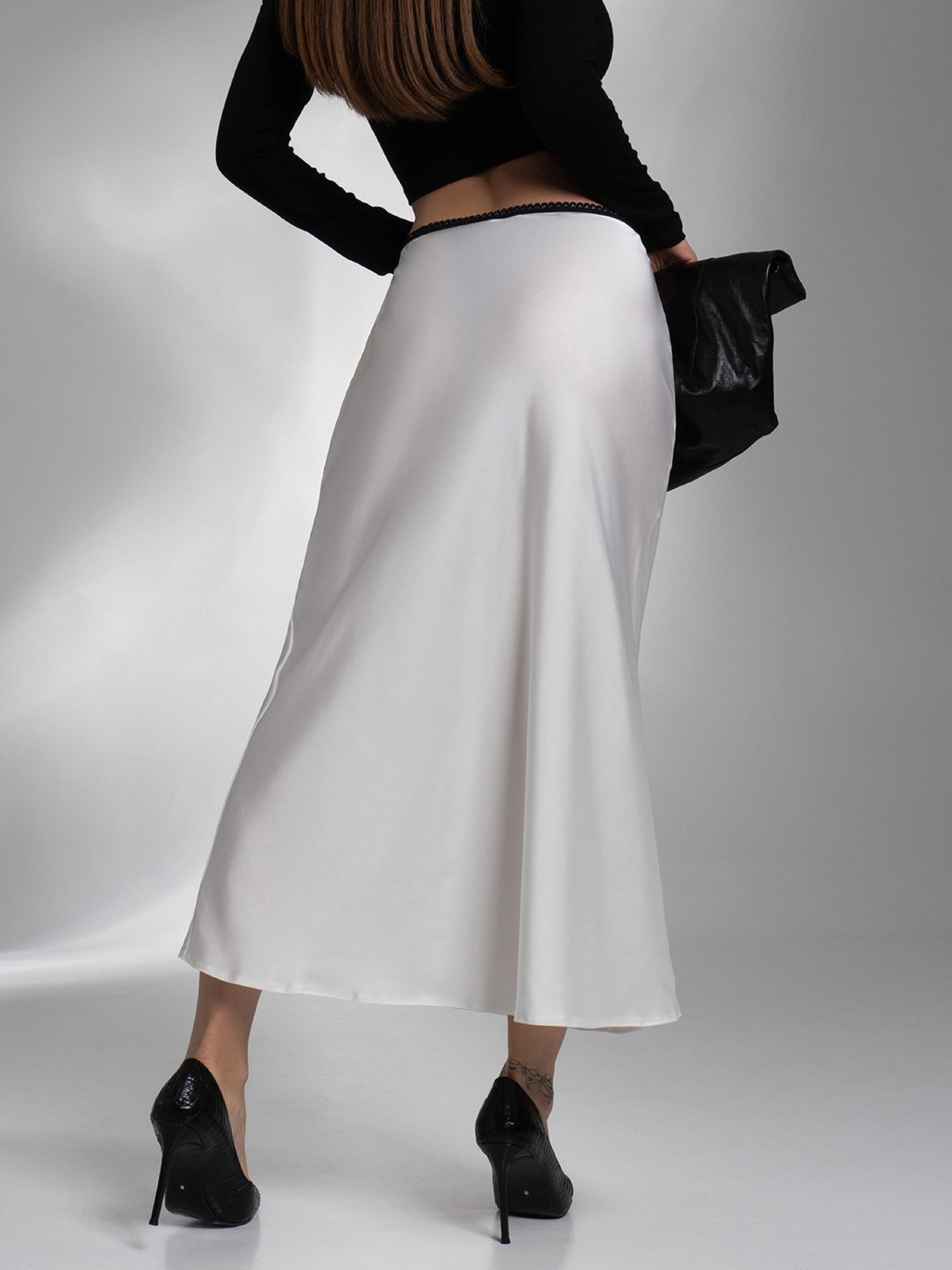 Спідниця міді ISSA Plus модель 11931_молочный Спідниця міді ISSA Plus модель 11931_молочный Фото