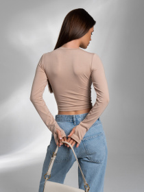 Лонгслив ISSA Plus модель 14548_бежевый Фото