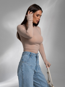 Лонгслив ISSA Plus модель 14548_бежевый Фото