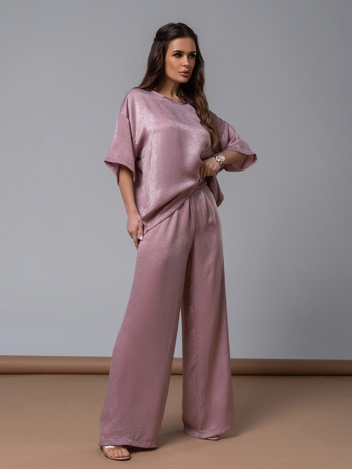 Повседневный костюм ISSA Plus модель 14601_розовый Повседневный костюм ISSA Plus модель 14601_розовый Фото