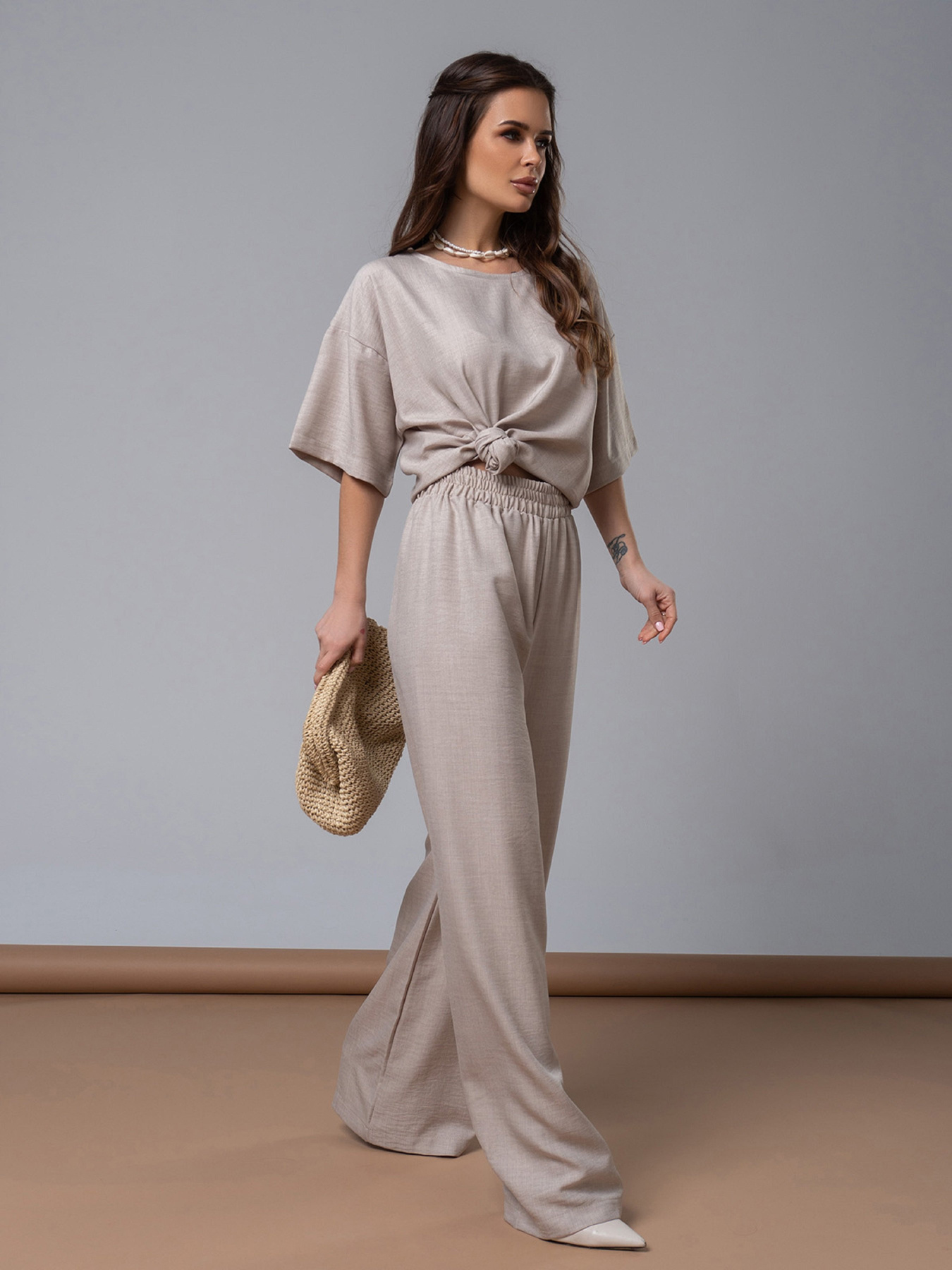 Костюм ISSA Plus модель 14602_бежевый Фото