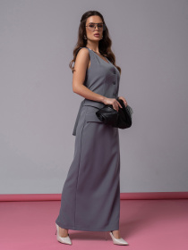 Повседневный костюм ISSA Plus модель 14609_серый Фото