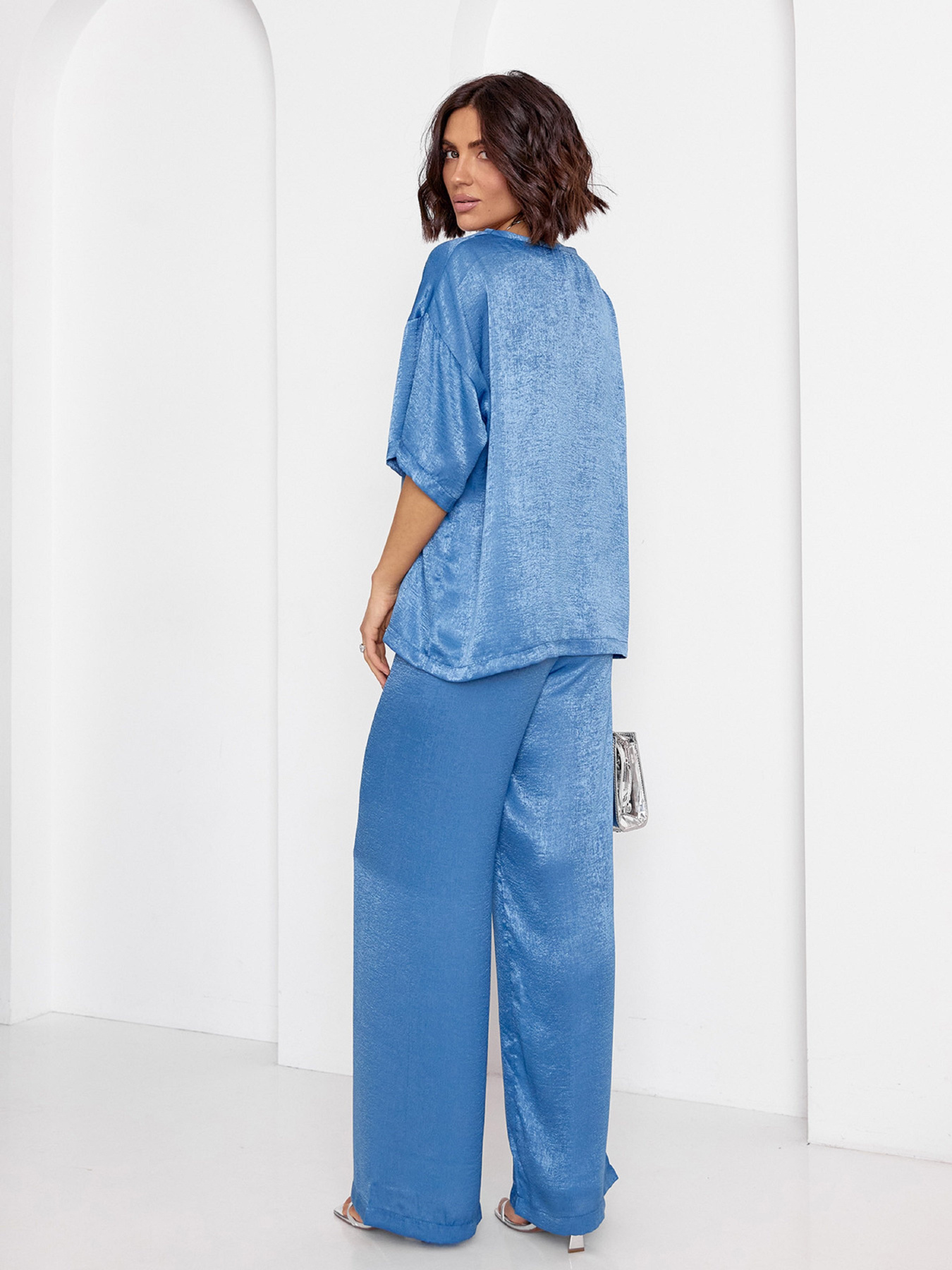 Повседневный костюм ISSA Plus модель 14601_голубой Фото