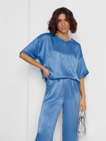 Повседневный костюм ISSA Plus модель 14601_голубой Фото