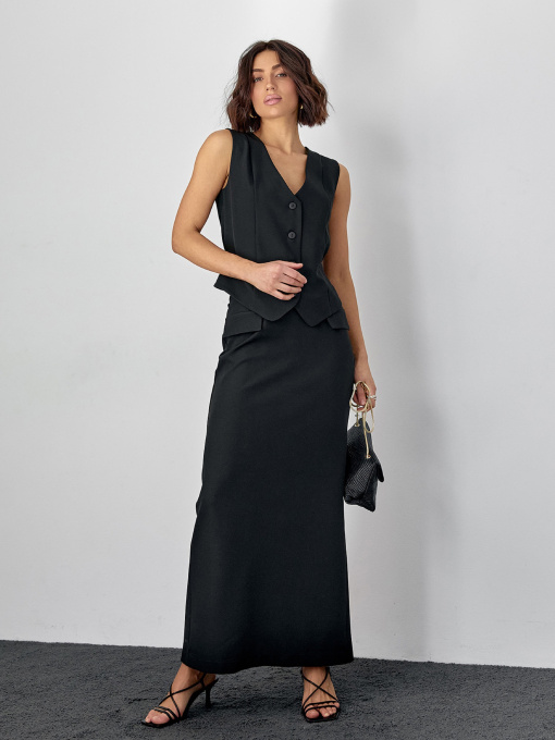 Повсякденний костюм ISSA Plus модель 14609_черный Фото