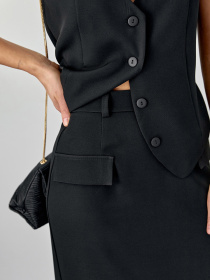 Повседневный костюм ISSA Plus модель 14609_черный Фото