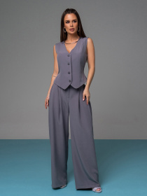 Повседневный костюм ISSA Plus модель 14618_серый Повседневный костюм ISSA Plus модель 14618_серый Фото