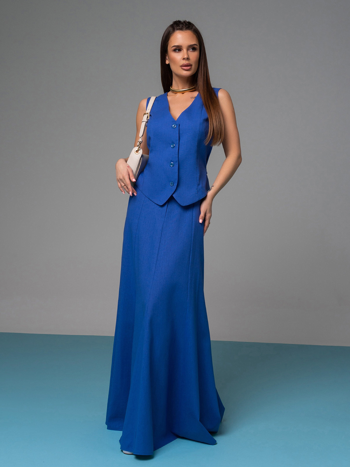 Костюм ISSA Plus модель 14627_голубой Фото