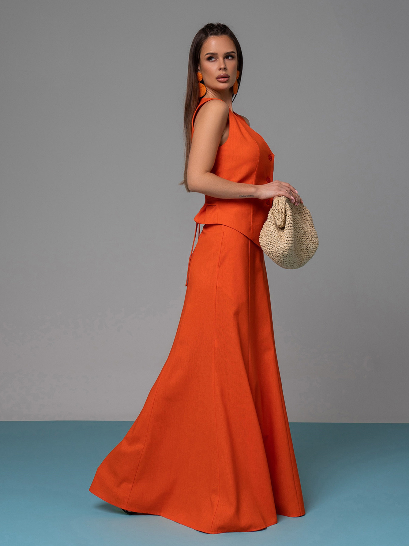 Костюм ISSA Plus модель 14627_оранжевый Фото