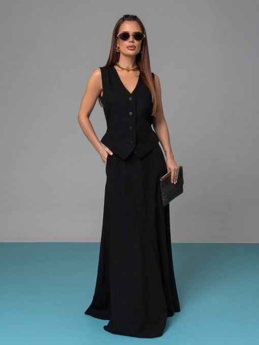 Повседневный костюм ISSA Plus модель 14627_черный Фото