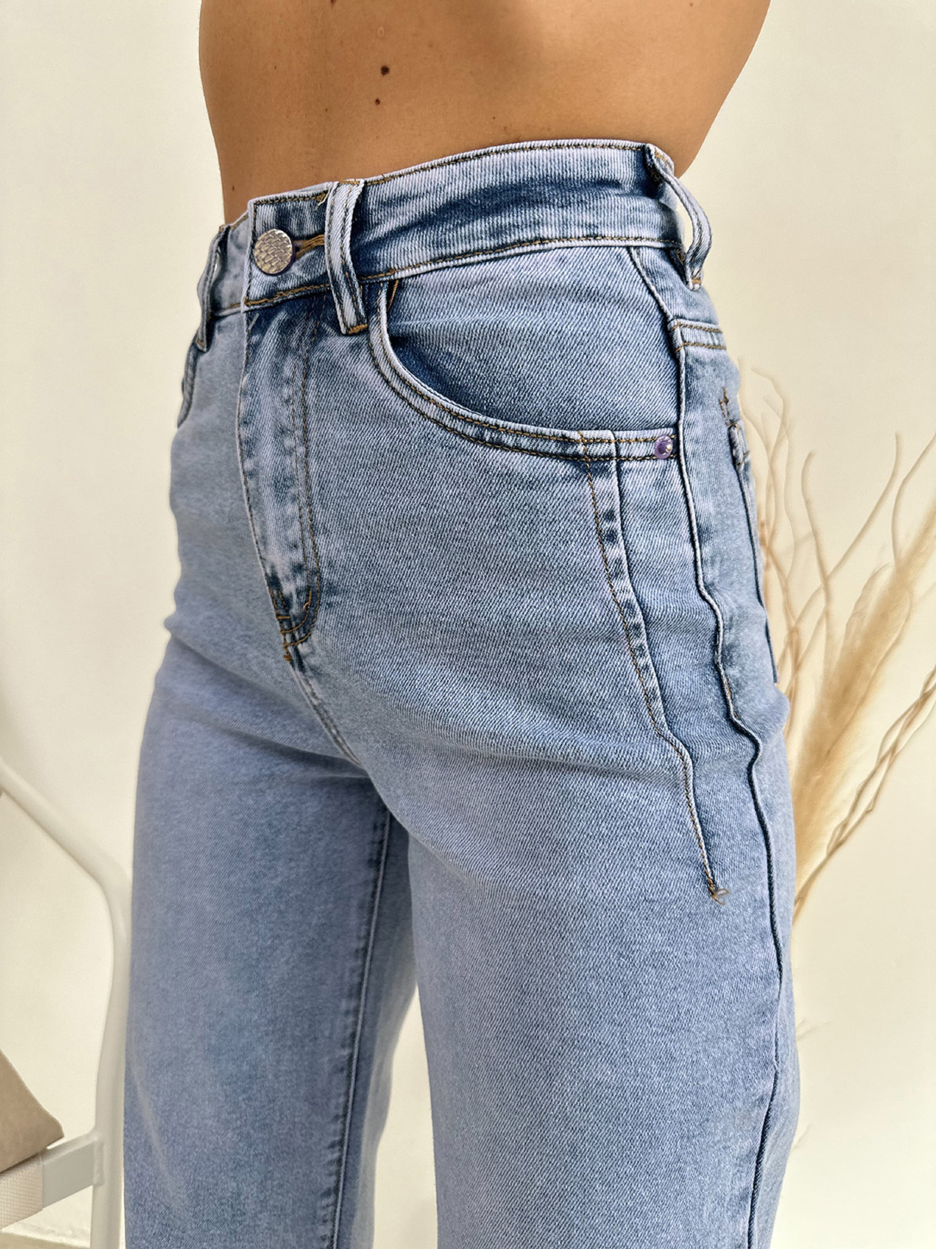 Прямые джинсы ISSA Plus модель WN20-613_голубой Фото