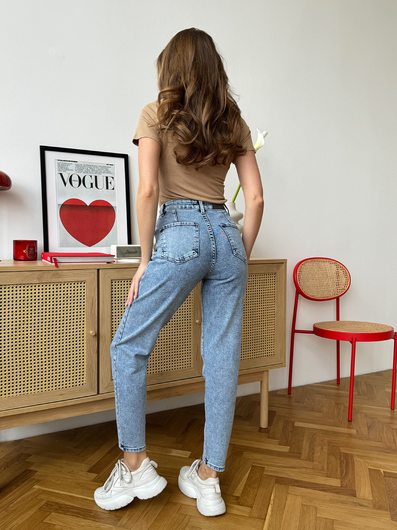 Джинсы мом ISSA Plus модель WN20-611_голубой Фото