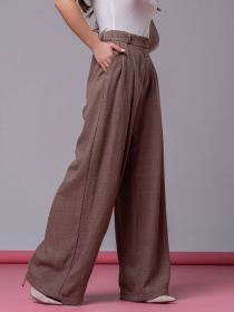 Брюки палаццо ISSA Plus модель 13754_коричневый Фото