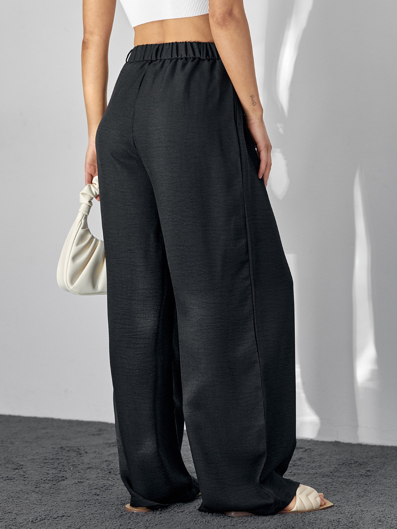 Брюки палаццо ISSA Plus модель 13754_черный Фото