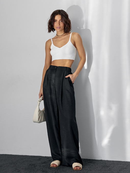 Брюки палаццо ISSA Plus модель 13754_черный Фото