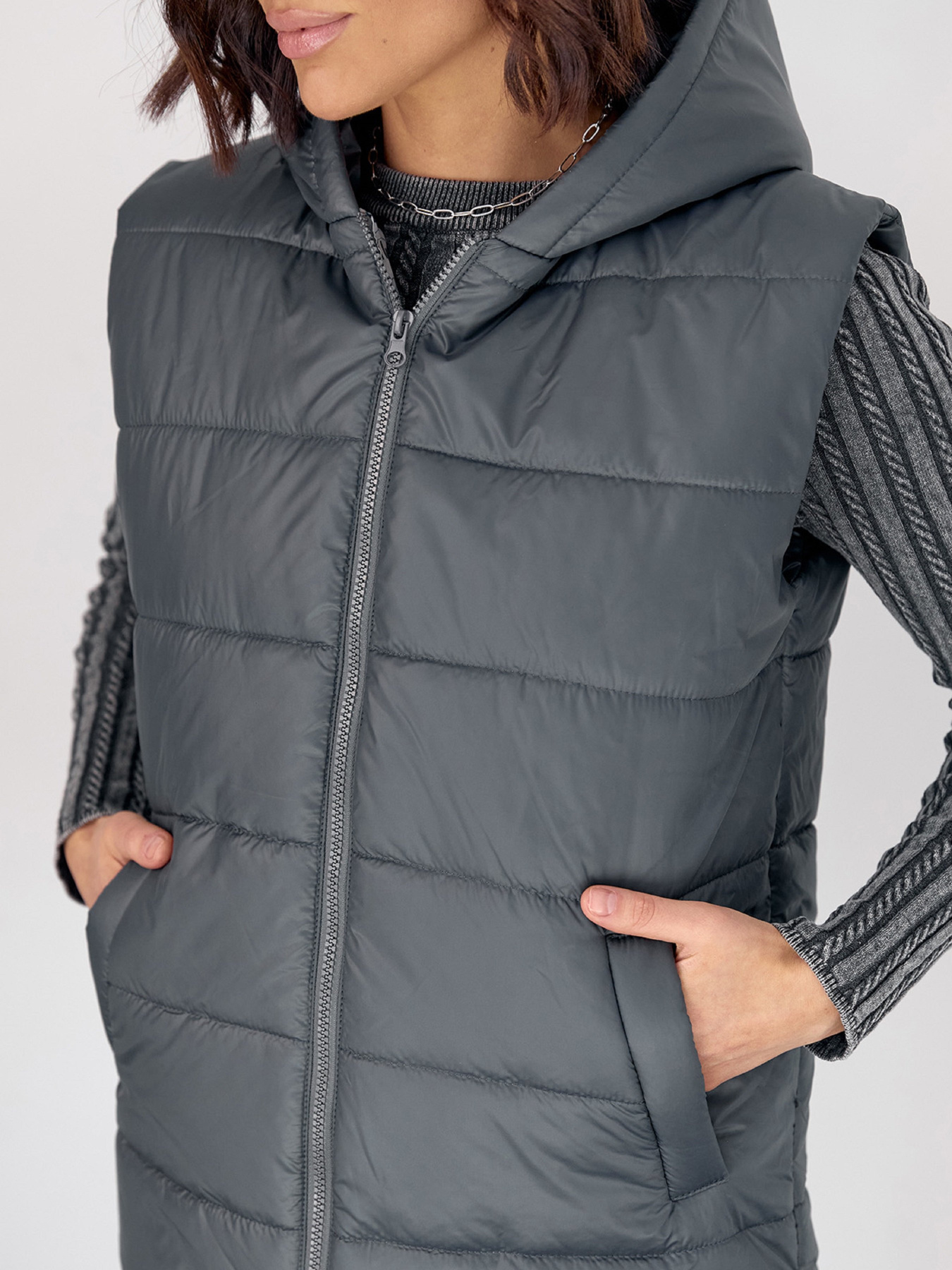 Утеплений жилет ISSA Plus модель SA-442_серый Фото