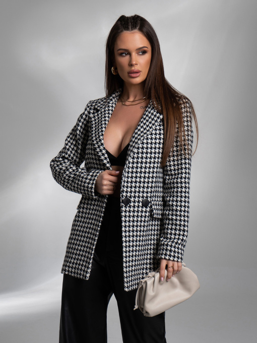 Пиджак ISSA Plus модель 13759A_черный_белый Фото