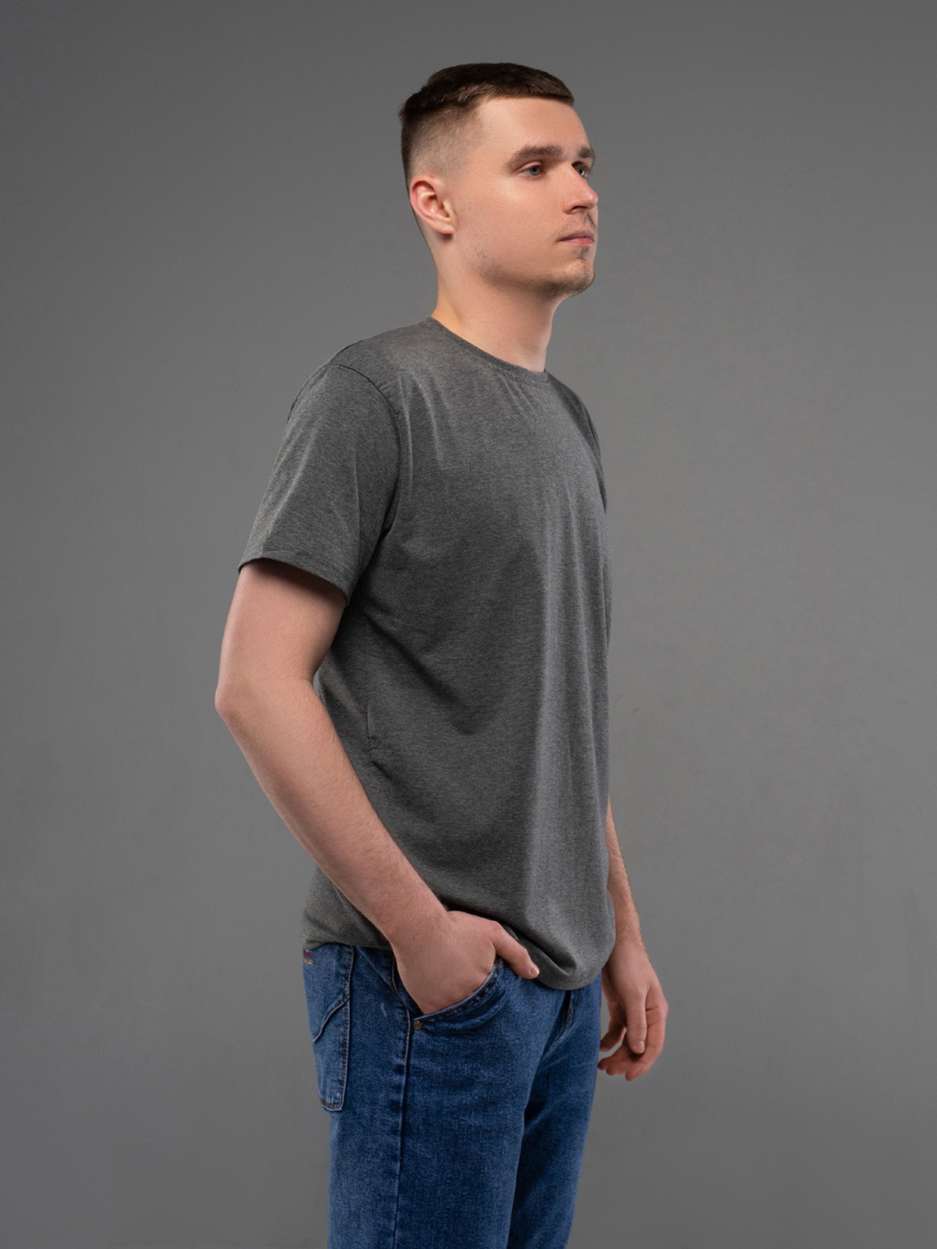 Футболка ISSA Plus модель GN4-161_темно_серый Футболка ISSA Plus модель GN4-161_темно_серый Фото