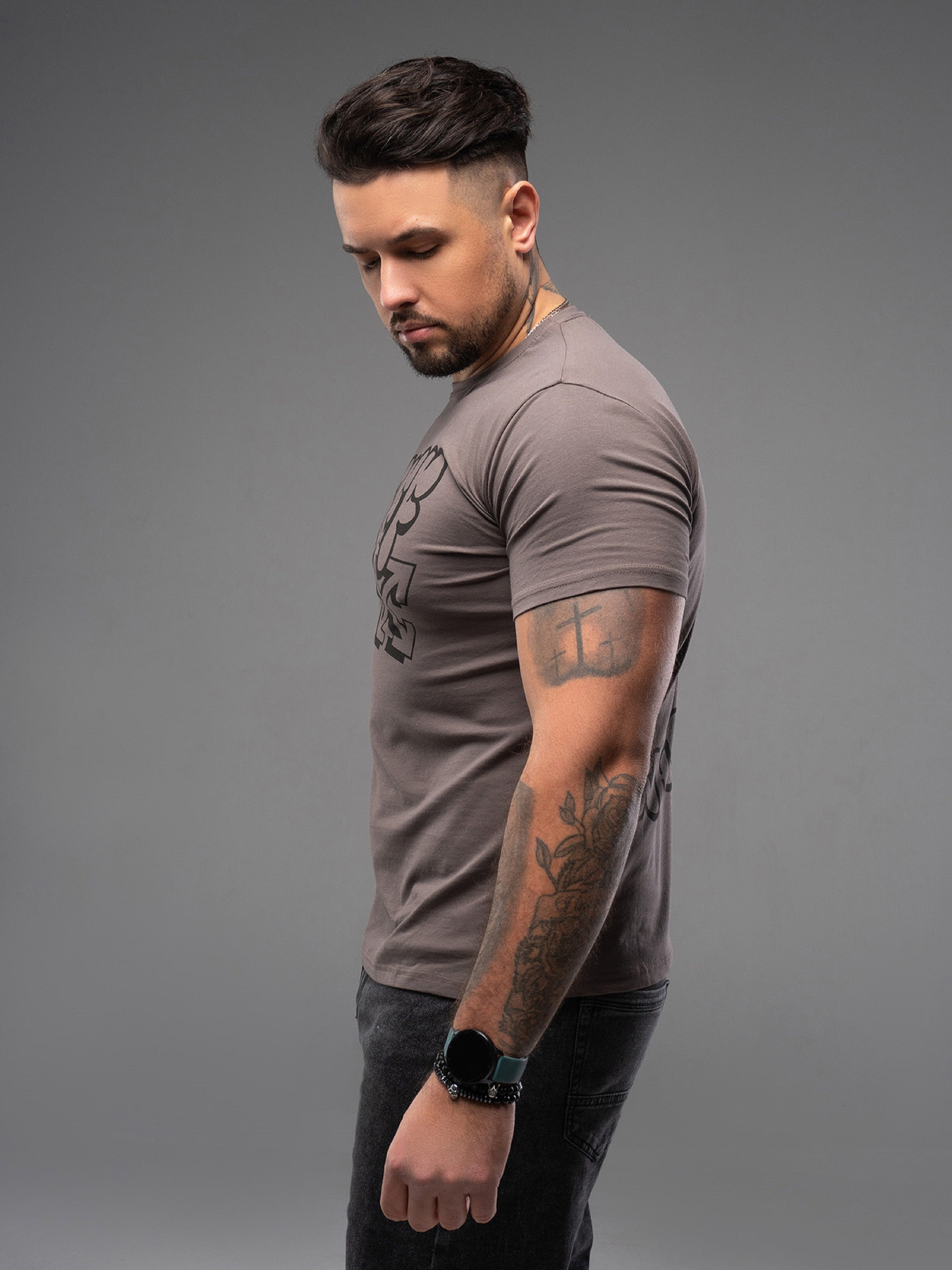 Футболка ISSA Plus модель GN4-163_хаки Фото