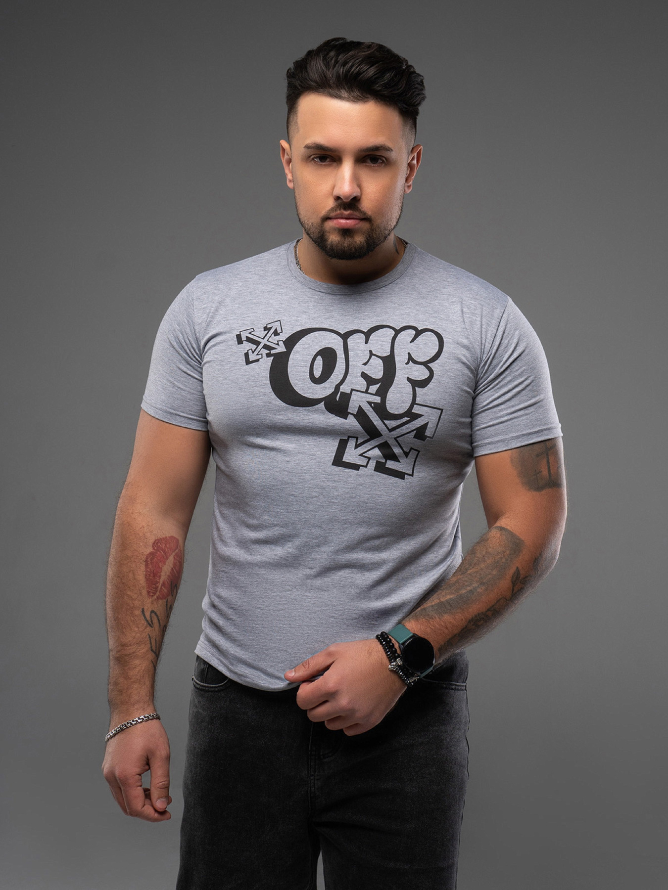 Футболка ISSA Plus модель GN4-163_серый Фото