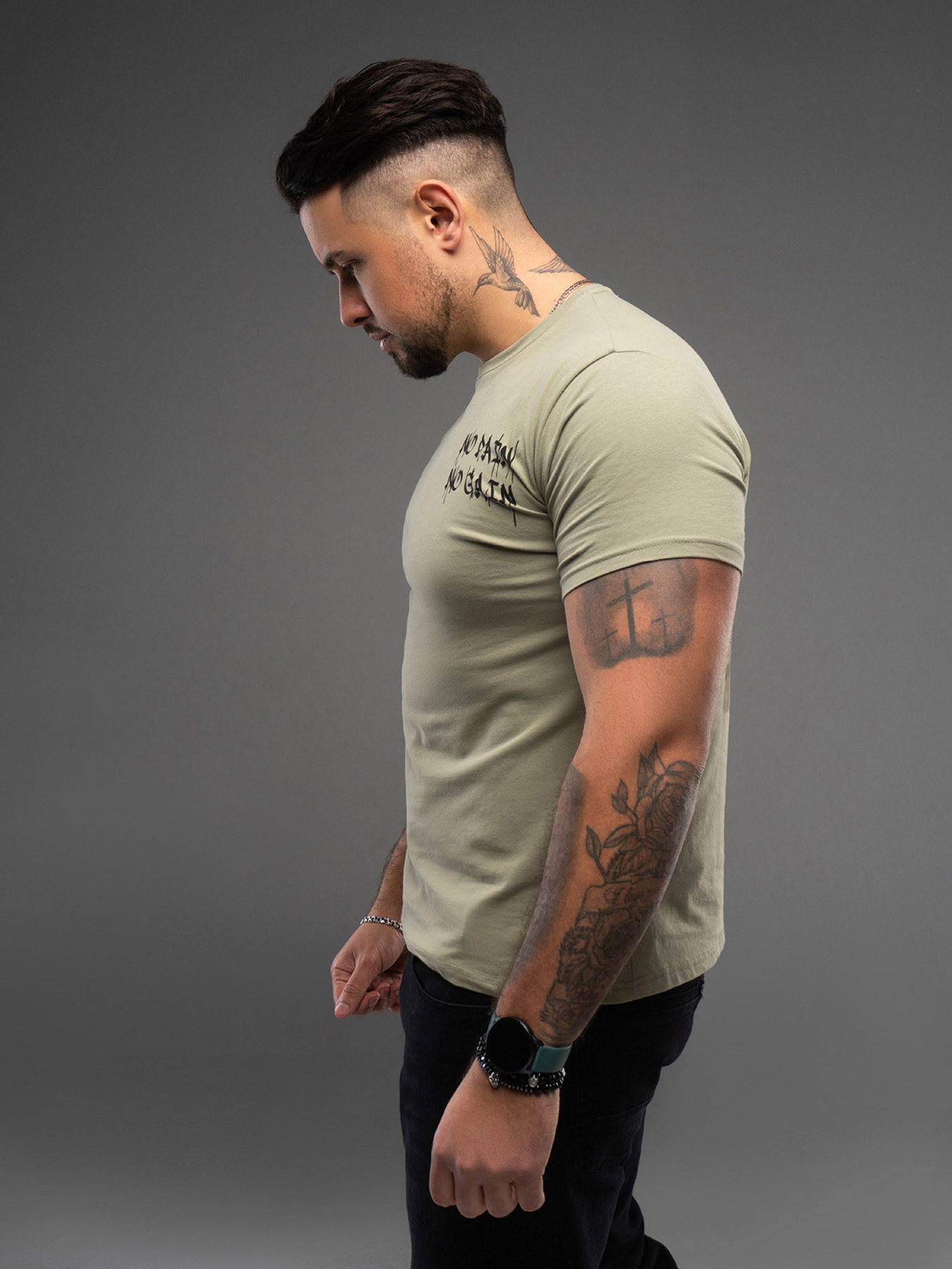 Футболка ISSA Plus модель GN4-164_оливковый Футболка ISSA Plus модель GN4-164_оливковый Фото