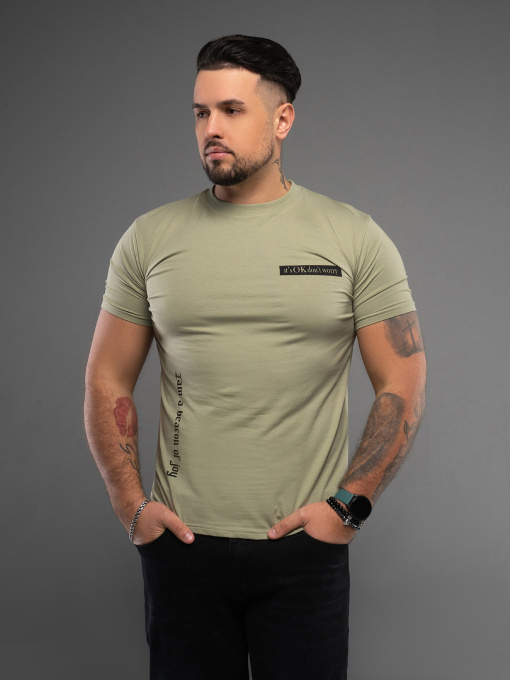 Футболка ISSA Plus модель GN4-166_оливковый Футболка ISSA Plus модель GN4-166_оливковый Фото