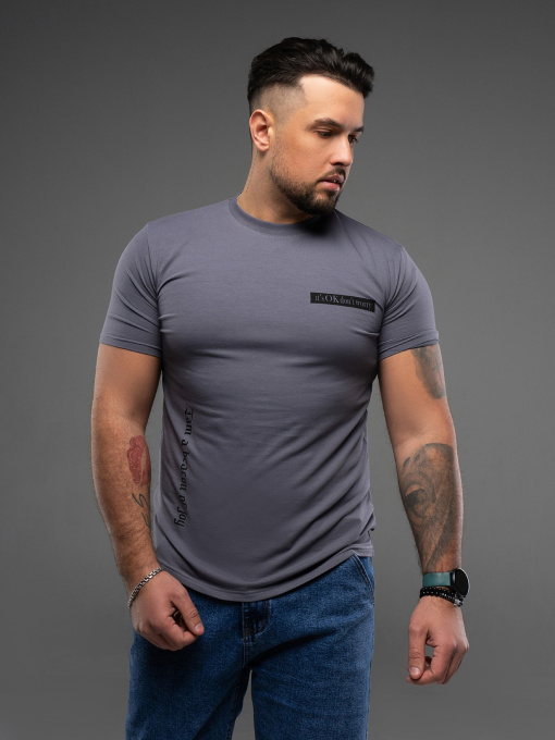 Футболка ISSA Plus модель GN4-166_темно_серый Футболка ISSA Plus модель GN4-166_темно_серый Фото