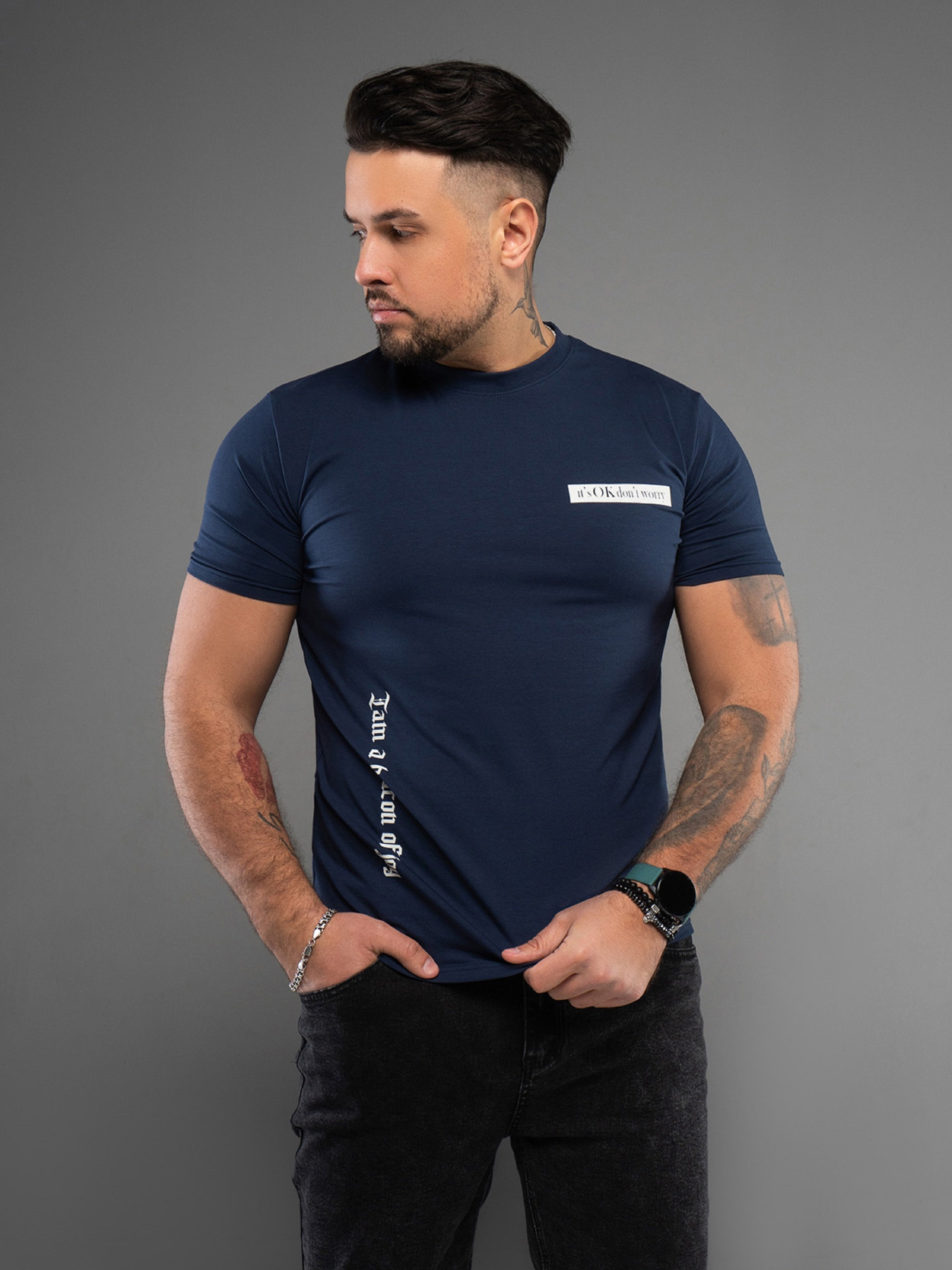 Футболка ISSA Plus модель GN4-166_темно_синий Фото