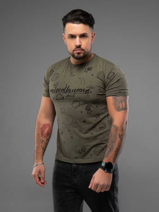 Футболка ISSA Plus модель GN4-167_хаки Футболка ISSA Plus модель GN4-167_хаки Фото