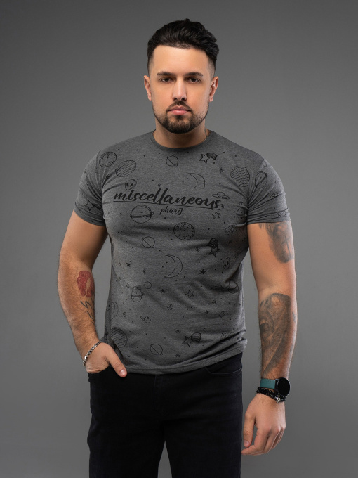 Футболка ISSA Plus модель GN4-167_темно_серый Футболка ISSA Plus модель GN4-167_темно_серый Фото