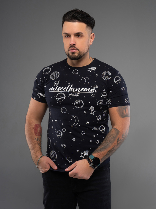 Футболка ISSA Plus модель GN4-167_темно_синий Футболка ISSA Plus модель GN4-167_темно_синий Фото