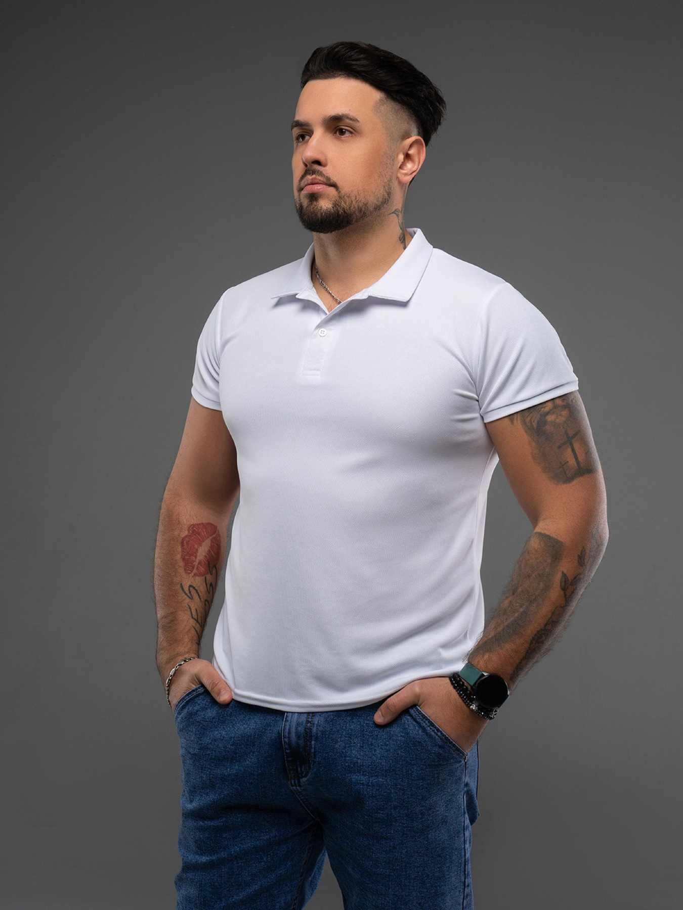 Поло ISSA Plus модель GN-536_белый Фото