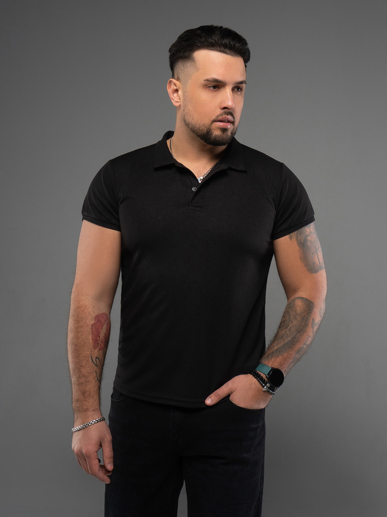 Поло ISSA Plus модель GN-536_черный Фото