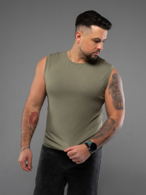 Майка ISSA Plus модель GN-537_хаки Майка ISSA Plus модель GN-537_хаки Фото