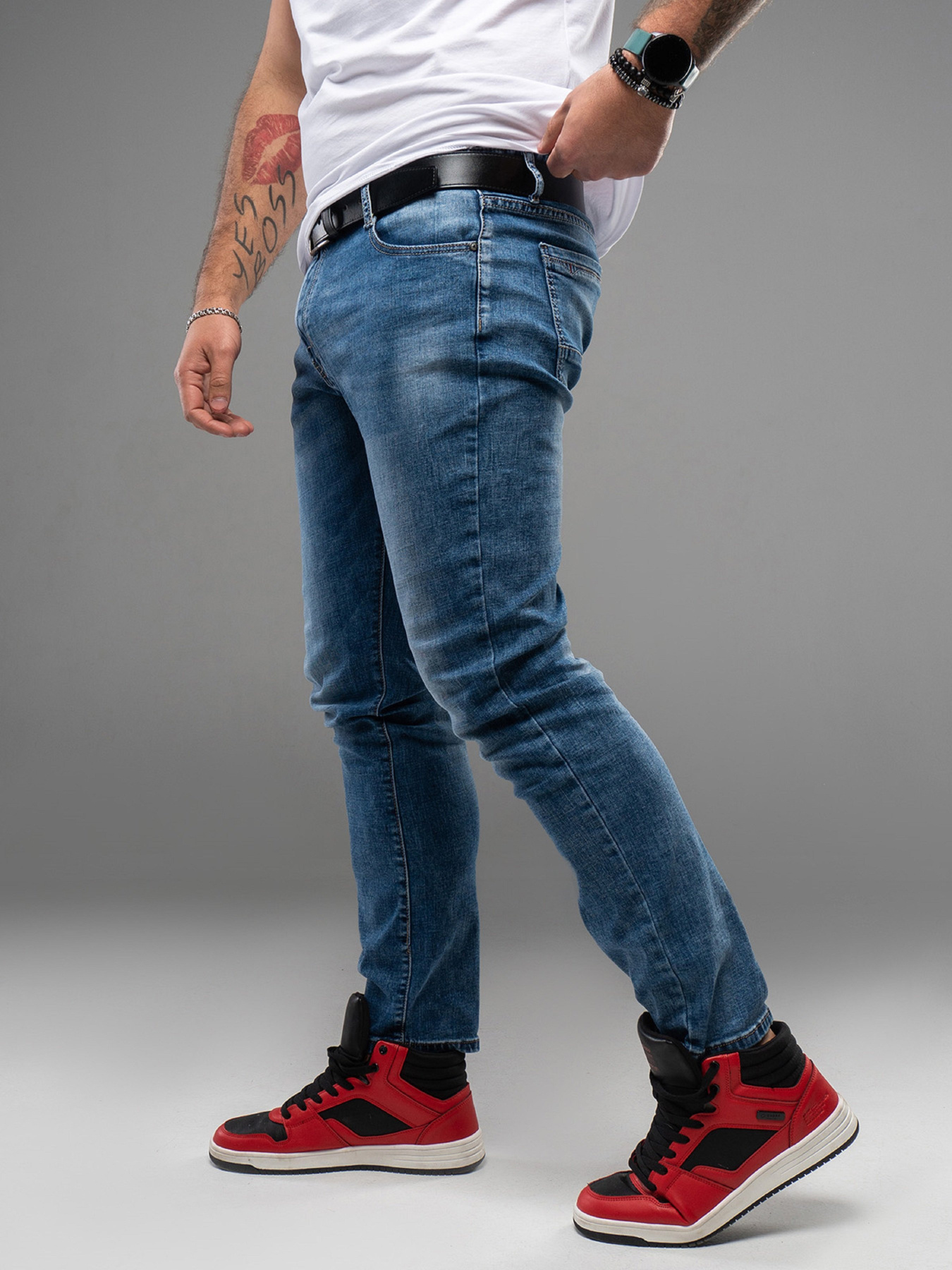 Прямі джинси ISSA Plus модель GN4-172_синий Фото