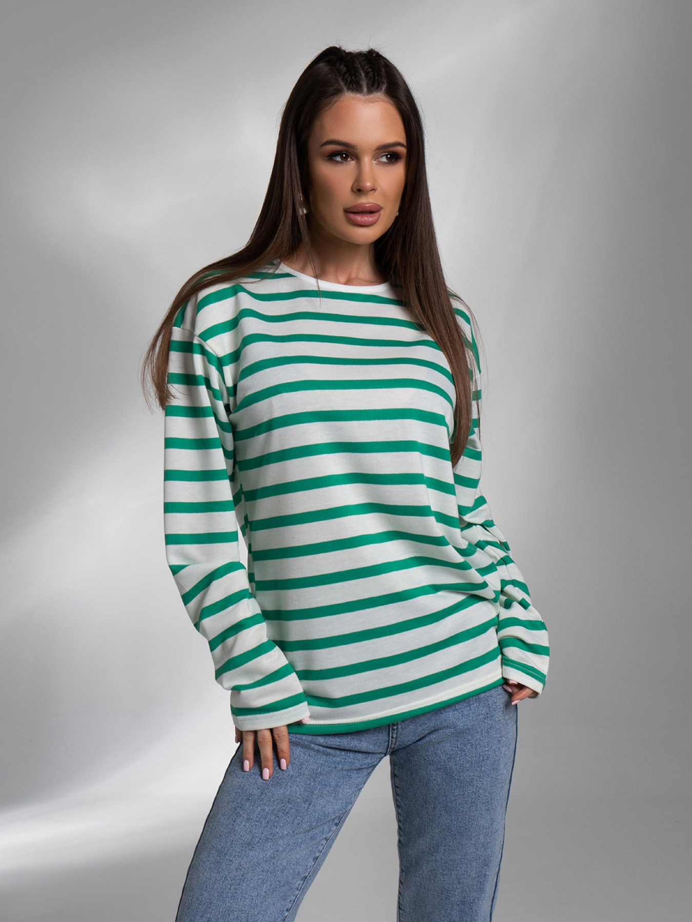 Лонгслив ISSA Plus модель 14584_белый_зеленый Фото