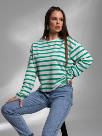 Лонгслів ISSA Plus модель 14584_белый_зеленый Фото