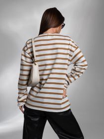 Лонгслів ISSA Plus модель 14584_белый_коричневый Фото