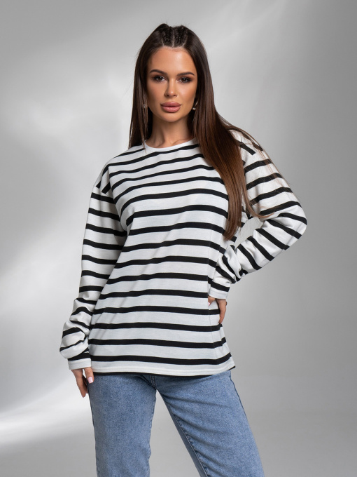 Лонгслив ISSA Plus модель 14584_белый_черный Фото