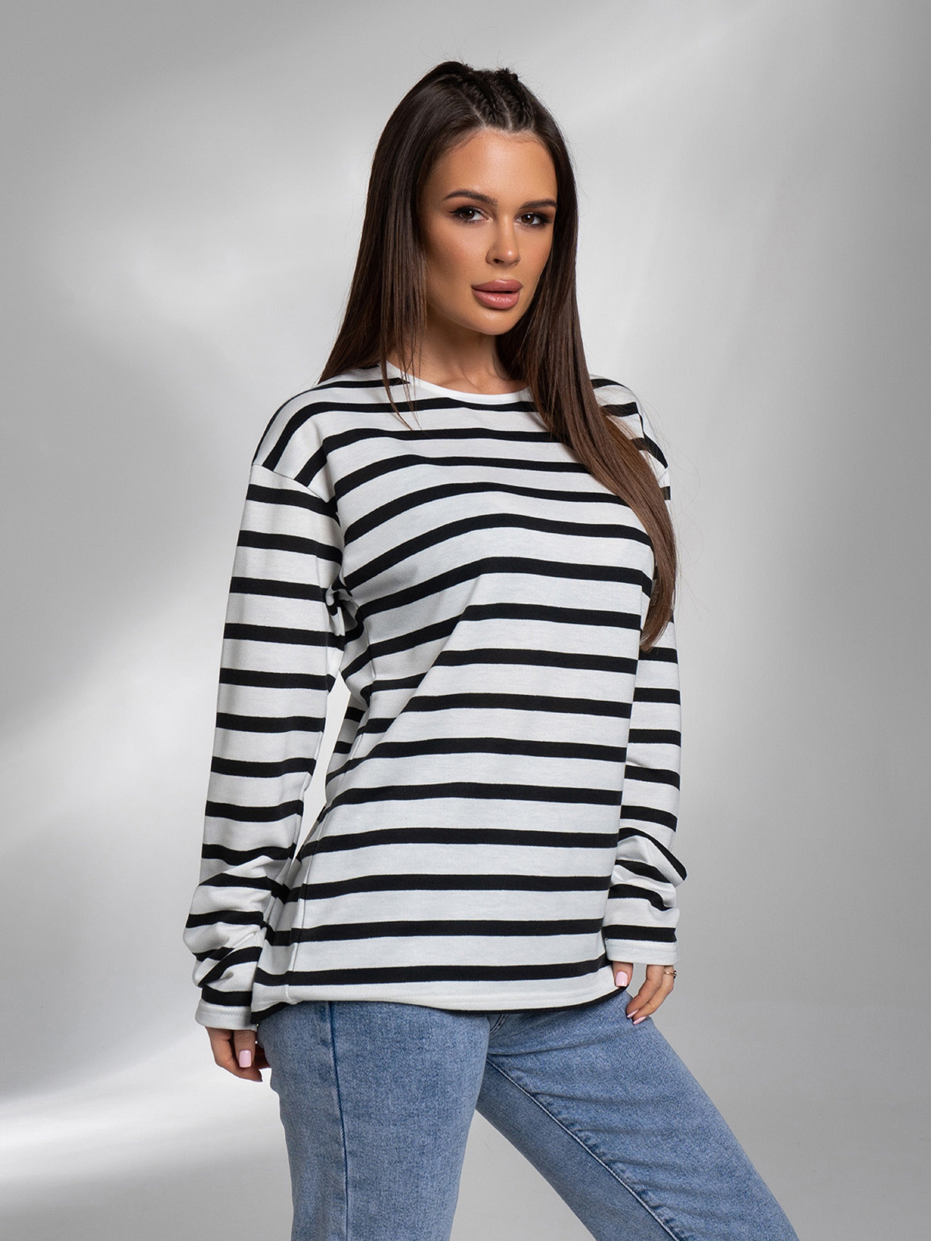 Лонгслів ISSA Plus модель 14584_белый_черный Фото