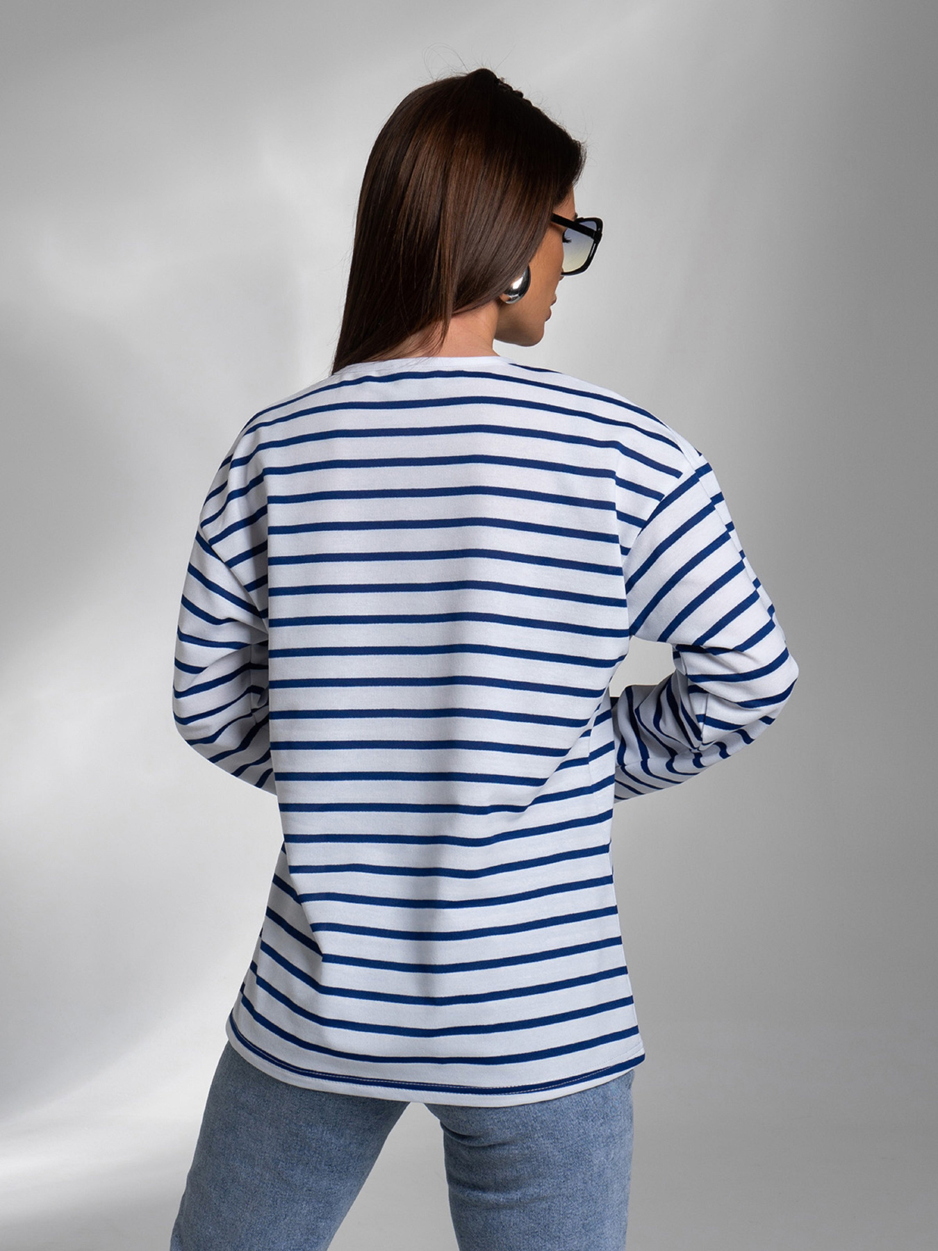 Лонгслив ISSA Plus модель 14585_белый_синий Фото