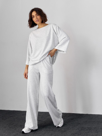 Повсякденний костюм ISSA Plus модель 14586_светло_серый Повсякденний костюм ISSA Plus модель 14586_светло_серый Фото